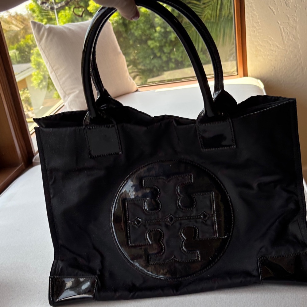 Tory Burch Black Tote with Logo Detail